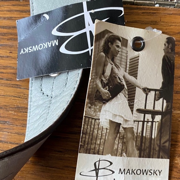 B. Makowsky Teal Pebble Leather Bag NWT - Picture 7 of 8